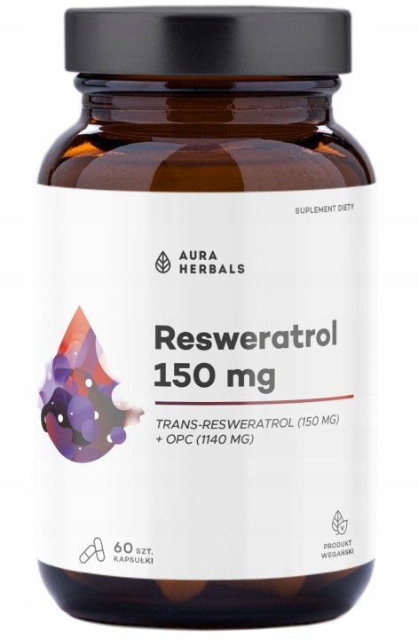 Aura-Herbals-RESWERATROL-150mg-Trans-Resweratrol-OPC-z-winogron-SERCE Aura Herbals RESWERATROL 150mg Trans-Resweratrol OPC z winogron SERCE