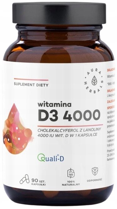 Aura-Herbals-WITAMINA-D3-4000-IU-90-kapsulek Aura Herbals WITAMINA D3 4000 IU 90 kapsułek