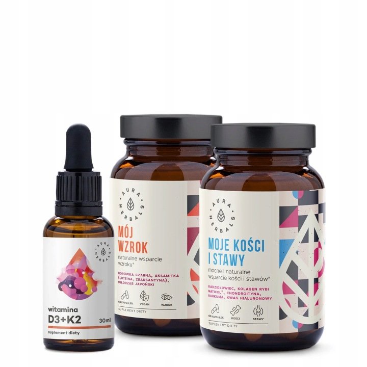 Aura-Herbals-Zestaw-SENIOR-Moj-Wzrok-Moje-Kosci-I-Stawy-Witamina-D3-K2 Aura Herbals Zestaw SENIOR, Mój Wzrok + Moje Kości I Stawy + Witamina D3+K2