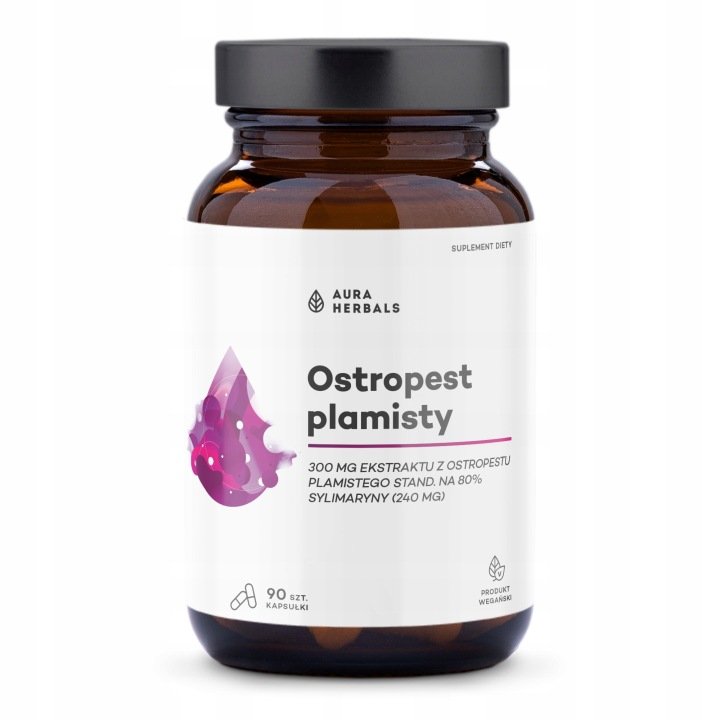 Aura-Herbals-ostropest-plamisty-80-sylimaryny-90-kapsulek Aura Herbals ostropest plamisty 80% sylimaryny 90 kapsułek