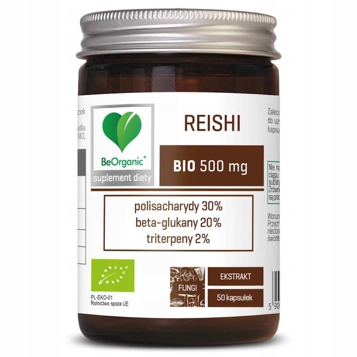 BE-ORGANIC-Grzyby-Reishi-Ekstrakt-na-wsparcie-odpornosci-500-mg-BIO-50-k BE ORGANIC Grzyby Reishi Ekstrakt na wsparcie odporności 500 mg BIO 50 k.