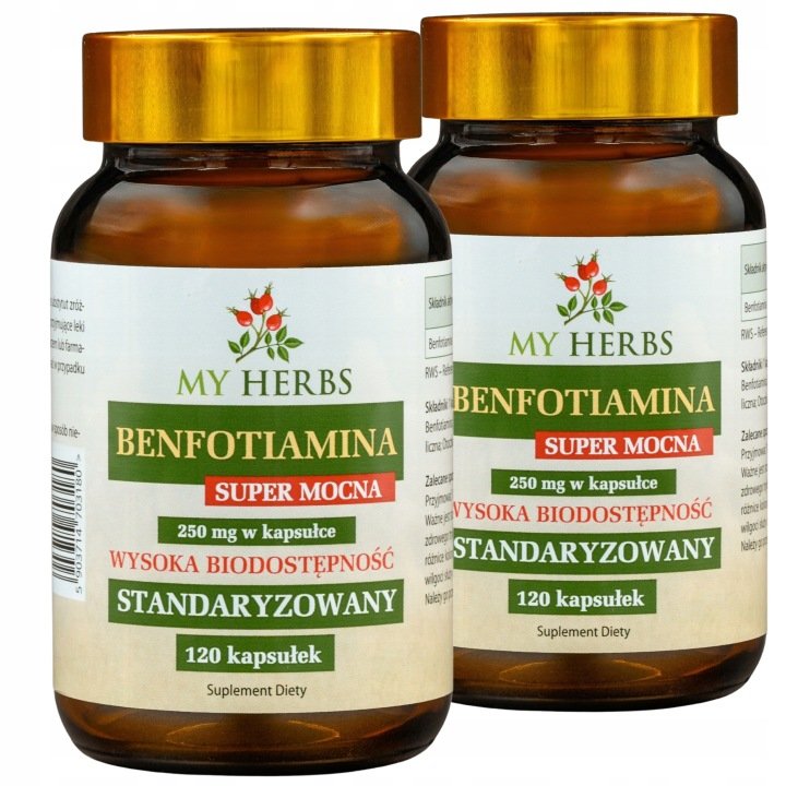 BENFOTIAMINA SUPER MOCNA STANDAR WYSOKA BIODOSTĘPNOŚĆ 120 KAPS - 2 szt.