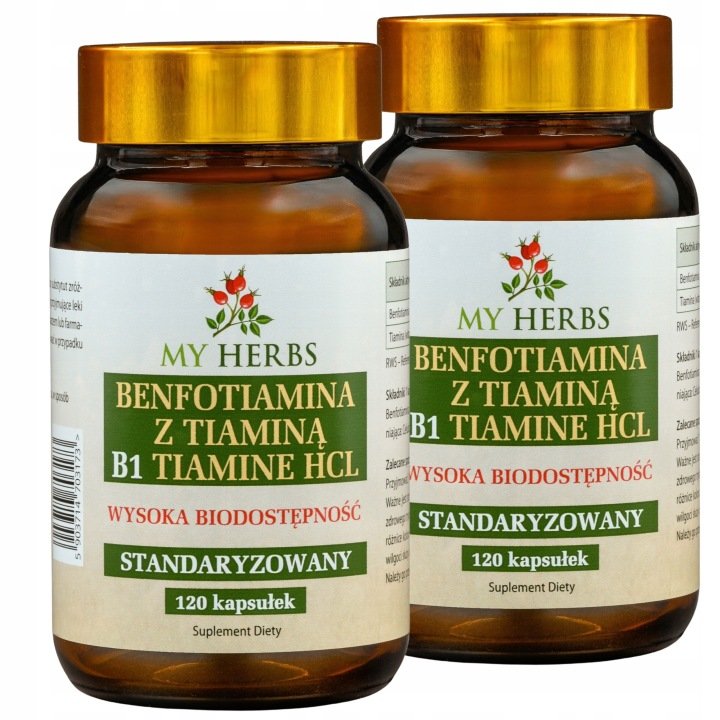BENFOTIAMINA Z TIAMINĄ B1 TIAMINE HCL STANDAR 120 KAPS - 2 szt.