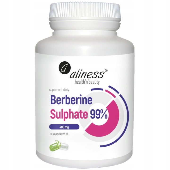BERBERYNA Sulphate 99% Aliness 400mg 60kaps ODCHUDZANIE Metabolizm Cukier
