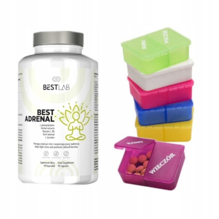 BESTLAB BestAdrenal Poprawa jakości snu Na układ nerwowy 90 kapsuł. +Gratis