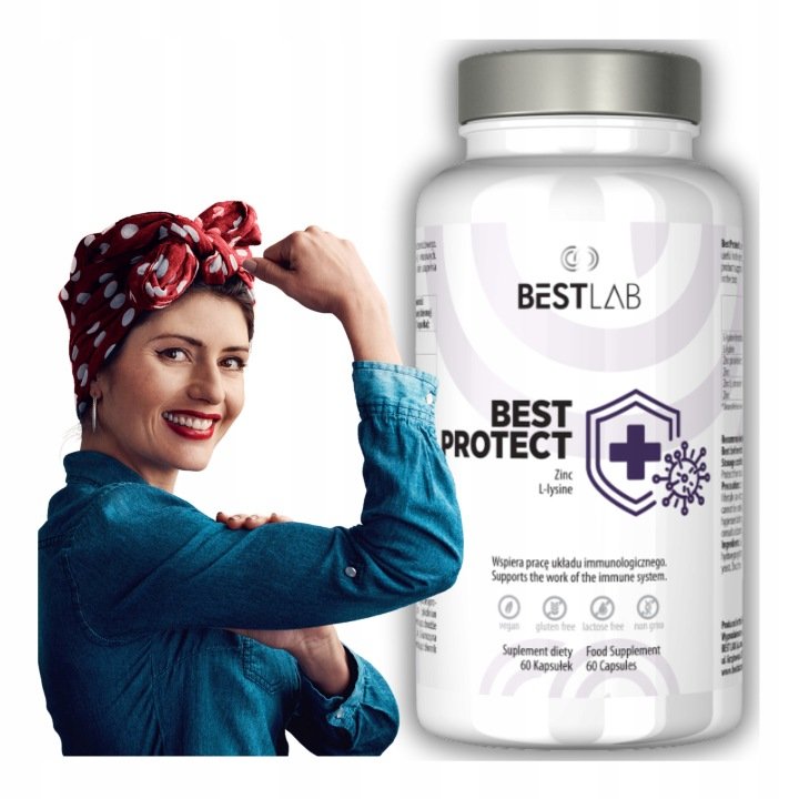 BESTLAB BestProtect Best Lab Wsparcie Odporności Cynk Lizyna 60 Kapsułek