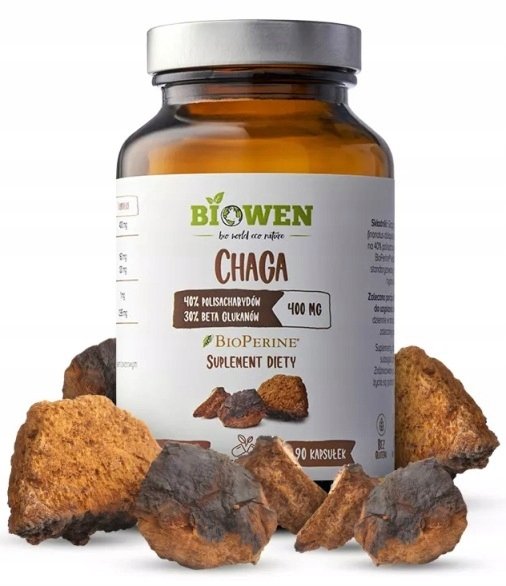 BIOWEN CHAGA (huba brzozowa) 400 mg, 40% polisacharydów, 90 kaps.