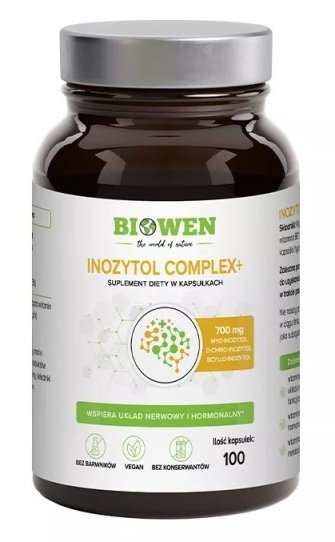 BIOWEN Inozytol Complex - 100 kapusłek z witaminą B6, 3 formy inozytolu