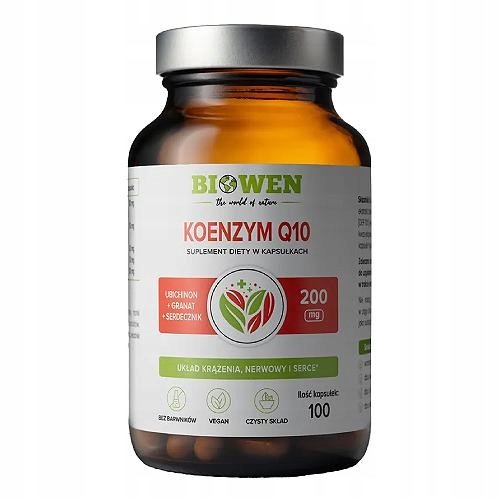 BIOWEN KOENZYM Q10 UBICHINON WSPIERA SERCE UKŁAD NERWOWY KRĄŻENIE 100 kaps