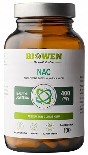 BIOWEN-NAC-400-mg-N-ACETYLO-L-CYSTEINA-100-kapsulek-DETOKS-Zdrowa-WATROBA BIOWEN NAC 400 mg N-ACETYLO L-CYSTEINA 100 kapsułek DETOKS Zdrowa WĄTROBA