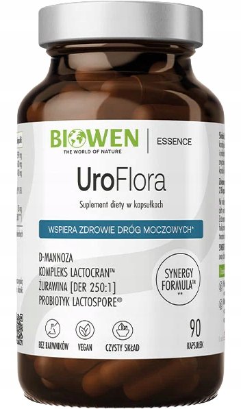 BIOWEN-UroFlora-D-MANNOZA-ZURAWINA-PROBIOTYK-Pokrzywa-Wit-C-UKLAD-MOCZOWY BIOWEN UroFlora D-MANNOZA ŻURAWINA + PROBIOTYK Pokrzywa Wit C UKŁAD MOCZOWY