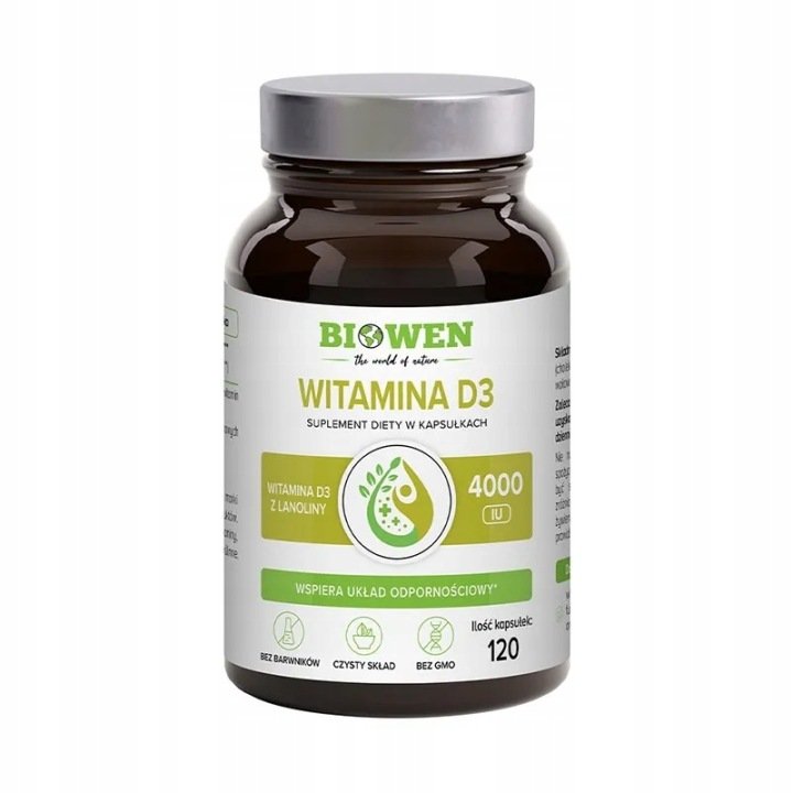 BIOWEN-WITAMINA-D3-Z-LANOLINY-120-kapsulek BIOWEN WITAMINA D3 Z LANOLINY 120 kapsułek