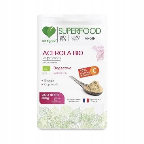 BeOrganic Acerola Bio, odporność, zmęczenie, energia 200g