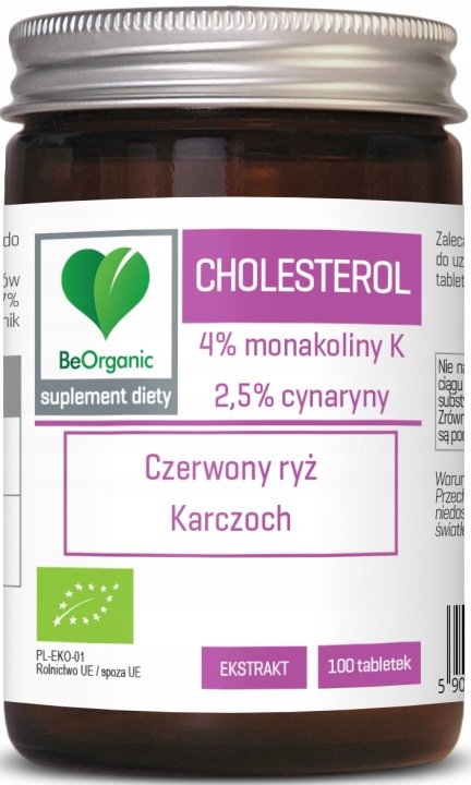 BeOrganic Ekstrakt Czerwony Ryż Karczoch BIO Cholesterol 400mg 100 tabletki
