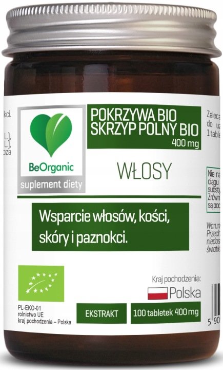 BeOrganic Skrzyp polny pokrzywa 100 tabletek