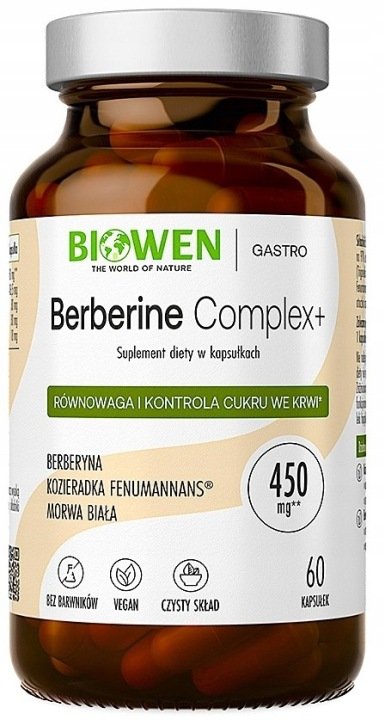 Berberine Complex 510 mg Biowen, Kozieradka Morwa Berberyna cukier glukoza