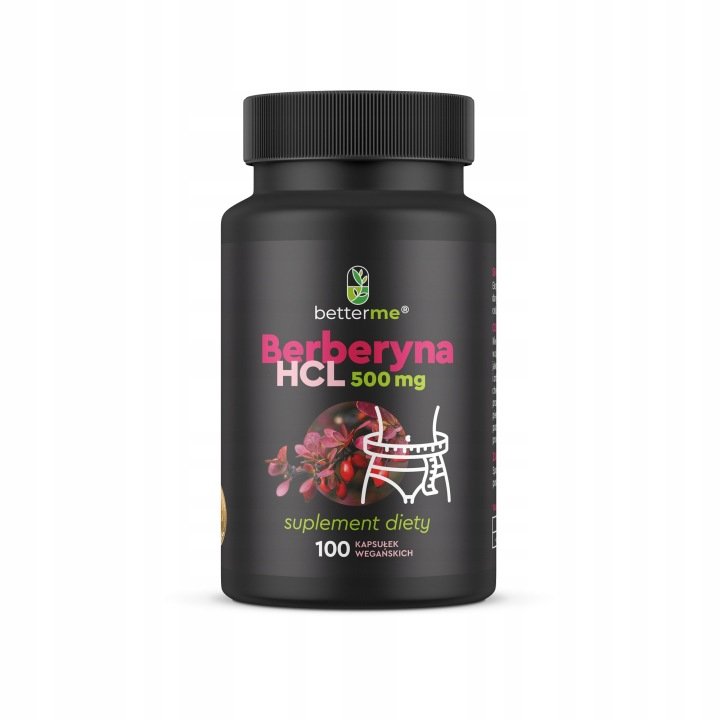 Berberyna HCL 500 mg 98% BetterMe 100 kapsułek VEGE – suplement diety