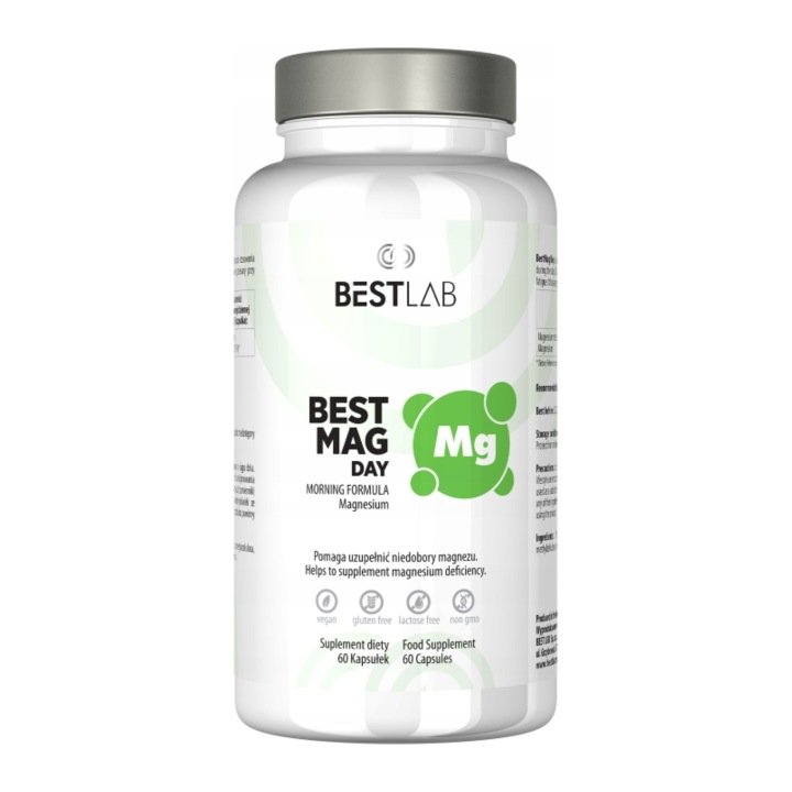 Best Lab BestMag Day Magnez 100mg 60 kapsułek jabłczan magnezu