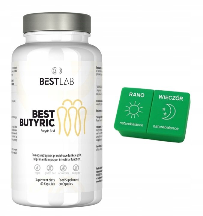 BestButyric Suplement diety Błonnik Na jelita 60 kapsułek BESTLAB + PUDEŁKO