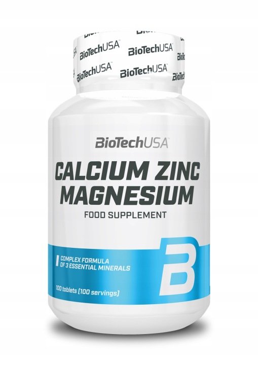 BioTech-Ca-Zn-Mg-Calcium-Zinc-Magnesium-100-tabs-Wapn-Cynk-Magnez-Mineraly BioTech Ca-Zn-Mg Calcium Zinc Magnesium 100 tabs. Wapń Cynk Magnez Minerały