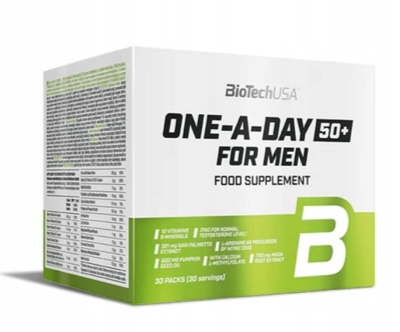 BioTech-One-A-Day-50-For-Men-30sasz-Kompleks-Witamin-i-Mineralow BioTech One A Day 50+ For Men 30sasz. Kompleks Witamin i Minerałów