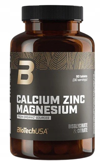 BioTechUSA Calcium Zinc Magnesium from organic sources 90 tabletek