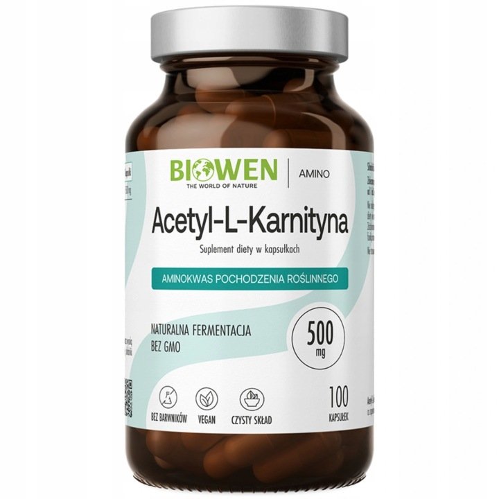 Biowen ACETYL-L-KARNITYNA ALCAR 500 mg ALC 100 kaps ODCHUDZANIE METABOLIZM