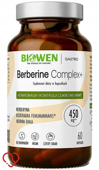 Biowen Berberine Complex+ 510 mg Berberyna Morwa Biała Kozieradka 60kaps