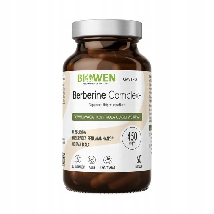 Biowen Berberyna Complex+ 60 kaps Metabolizm Glukoza Ekstrakt Berberysu