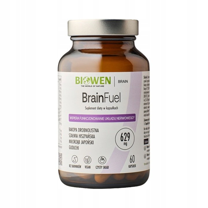 Biowen BrainFuel WSPIERA PAMIĘĆ KONCENTRACJĘ UMYSŁ 60 kapsułek !