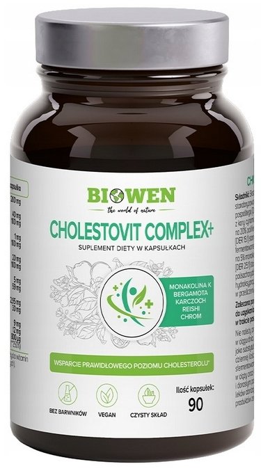 Biowen Cholestovit Complex+ 90 kaps. Zły cholesterol Czerwony ryż Bergamota