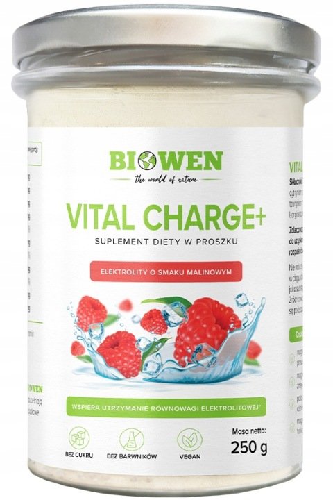 Biowen ELEKTROLITY Vital Charge+ MAGNEZ POTAS KARNITYNA Malina
