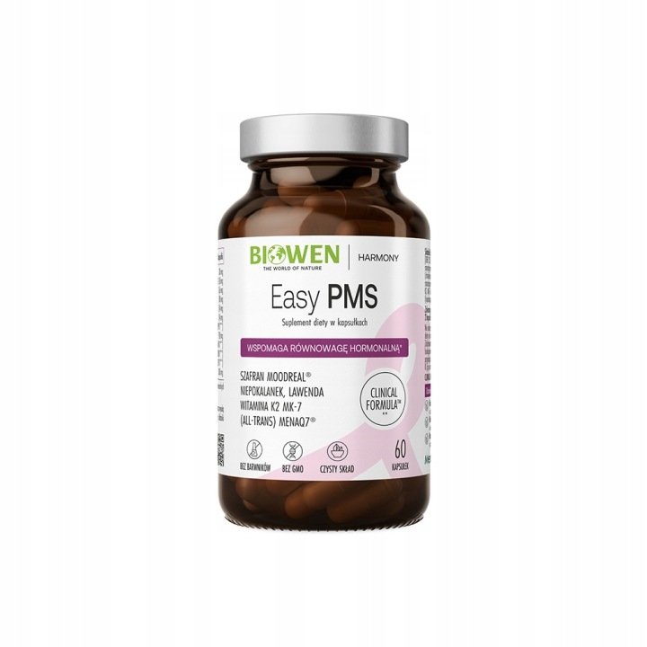 Biowen Easy PMS 60 kaps. SAMOPOCZUCIE REGULACJA HORMONALNA UKŁAD NERWOWY !
