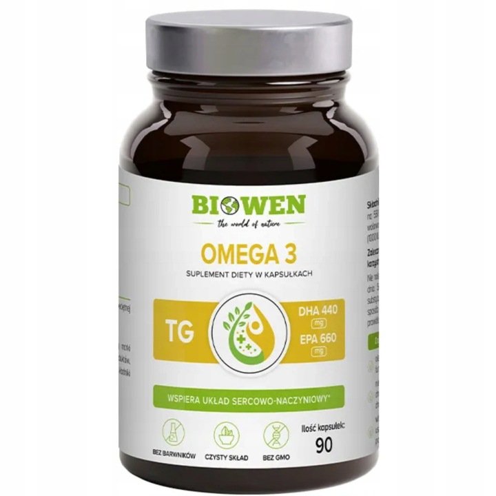 Biowen FISH OMEGA-3 Kwasy EPA 660 mg i DHA 440 mg 90 kaps. SERCE MÓZG WZROK