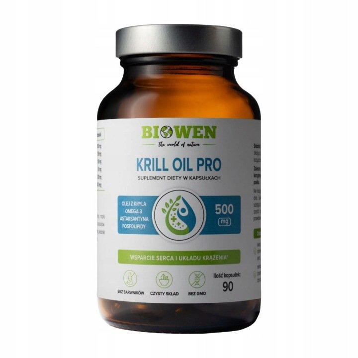 Biowen Krill Oil Pro kwasy omega olej z kryla astaksantyna 90 kapsułek