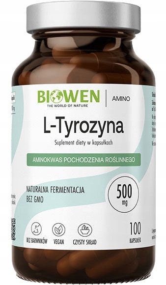 Biowen L-TYROZYNA NATURALNA 500mg PAMIĘĆ KONCENTRACJA STRES ZMĘCZENIE