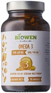 Biowen-Omega-3-660-mg-EPA-440-mg-DHA-90-kapsulek-SERCE-WZROK Biowen Omega 3 - 660 mg EPA 440 mg DHA - 90 kapsułek SERCE WZROK