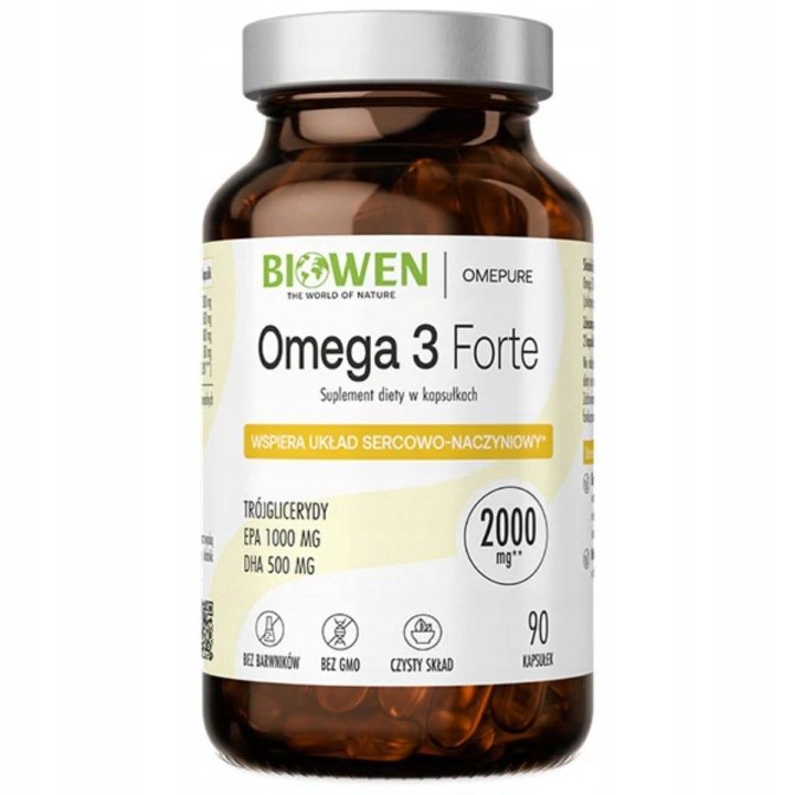 Biowen-Omega-3-Forte-1000-mg-EPA-500-mg-DHA-90-kapsulek Biowen Omega 3 Forte 1000 mg EPA, 500 mg DHA - 90 kapsułek