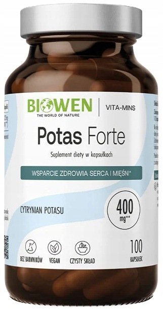Biowen-POTAS-FORTE-1100mg-Cytrynian-Potasu-SERCE-CISNIENIE-Miesnie Biowen POTAS FORTE 1100mg Cytrynian Potasu SERCE CIŚNIENIE Mięśnie