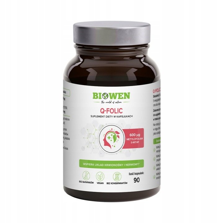 Biowen-Q-folic-metylowany-kwas-foliowy-5-MTHF-90-kapsulek Biowen Q-folic metylowany kwas foliowy 5-MTHF 90 kapsułek