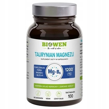 Biowen-TAURYNIAN-MAGNEZU-z-wit-B6-100-kaps-SERCE-KRAZENIE-Energia-MIESNIE Biowen TAURYNIAN MAGNEZU z wit. B6 100 kaps SERCE KRĄŻENIE Energia MIĘŚNIE