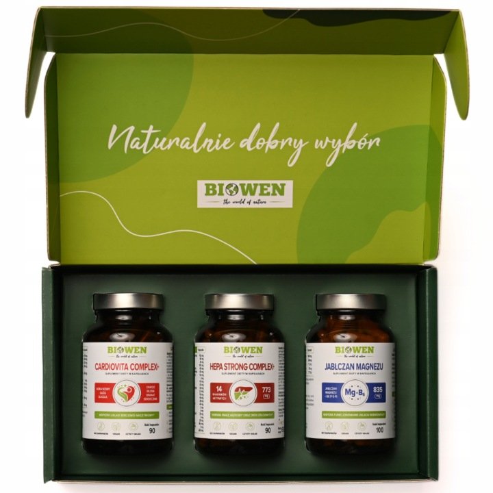 Biowen-Zestaw-dla-Taty-Biowen-Hepa-Strong-Cardiovita-Jablczan-Magnezu Biowen Zestaw dla Taty Biowen Hepa Strong, Cardiovita, Jabłczan Magnezu