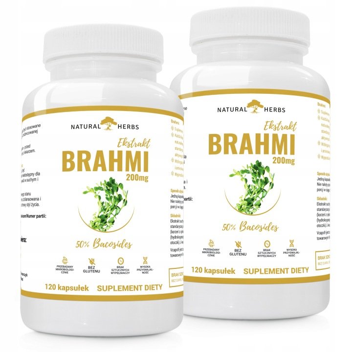 Brahmi-Bacopa-Monnieri-200-mg-Ekstrakt-20-1-Pamiec-Koncentracja-120kaps Brahmi Bacopa Monnieri 200 mg Ekstrakt 20:1 Pamięć Koncentracja 120kaps