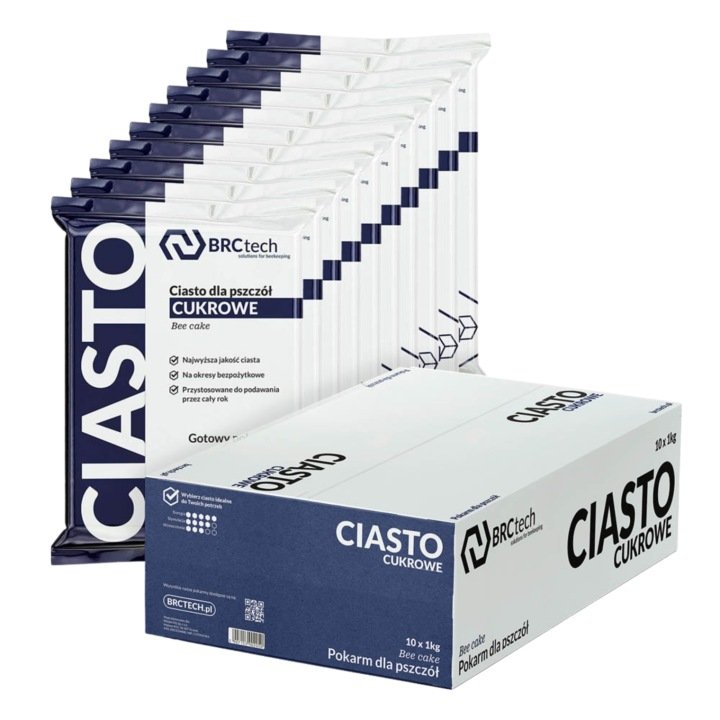 CIASTO-POKARM-dla-pszczol-1kg-x-10-CUKROWE-czyste-ENERGETYZUJACE-BRCtech CIASTO POKARM dla pszczół 1kg x 10 CUKROWE czyste ENERGETYZUJĄCE BRCtech