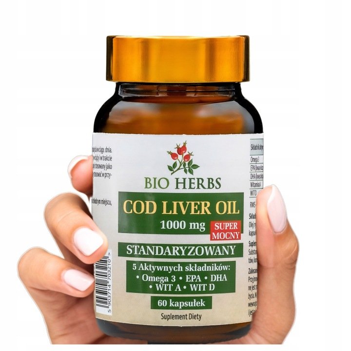 COD LIVER OIL 1000 mg SUPER MOCNY STANDARYZ. 60 KAPS.