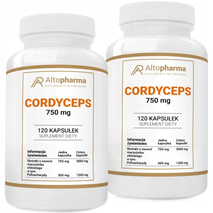 CORDYCEPS 750 mg Maczużnik Chiński 40% Polisacharydów Witalność 240 kap