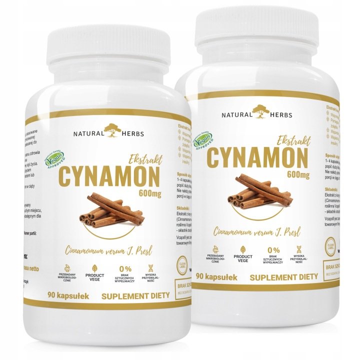 CYNAMON-CEJLONSKI-Ekstarkt-600-mg-Kontrola-Cukru-Glukoza-Trawienie-180-kap CYNAMON CEJLOŃSKI Ekstarkt 600 mg Kontrola Cukru Glukoza Trawienie 180 kap