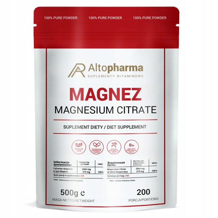 CYTRYNIAN-MAGNEZU-100-MAGNEZ-W-PROSZKU-Zmeczenie-Miesnie-Skurcze-VEGE-500g CYTRYNIAN MAGNEZU 100% MAGNEZ W PROSZKU Zmęczenie Mięśnie Skurcze VEGE 500g