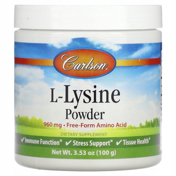 Carlson-L-lizyna-w-proszku-960-mg-100-g Carlson, L-lizyna w proszku, 960 mg, 100 g
