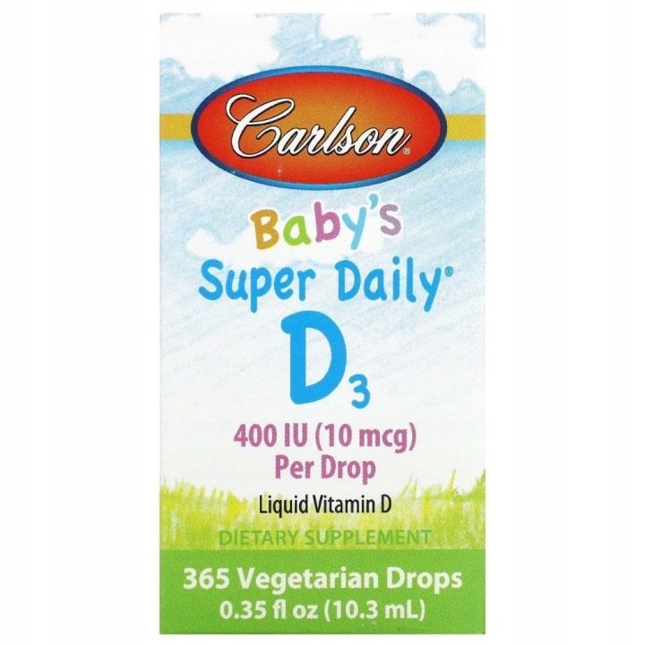 Carlson-Labs-Witamina-D3-400-IU-dla-Dzieci-Zdrowe-Kosci-365-kropli-10-3-ml Carlson Labs Witamina D3 400 IU dla Dzieci Zdrowe Kości 365 kropli 10,3 ml
